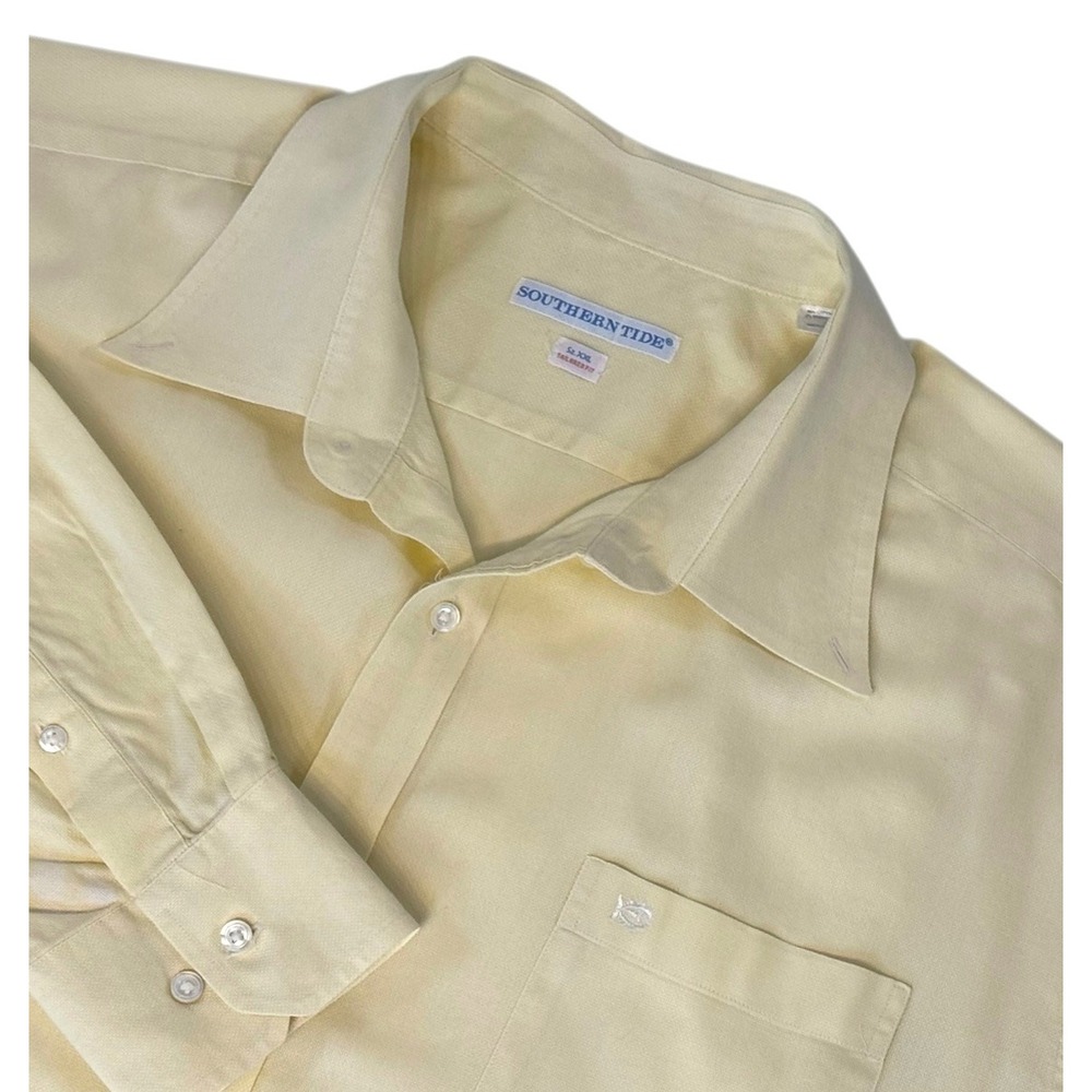 Southern Tide Mens Size XXL Tailored Fit Button Down Shirt Yellow Fish‎ Logo